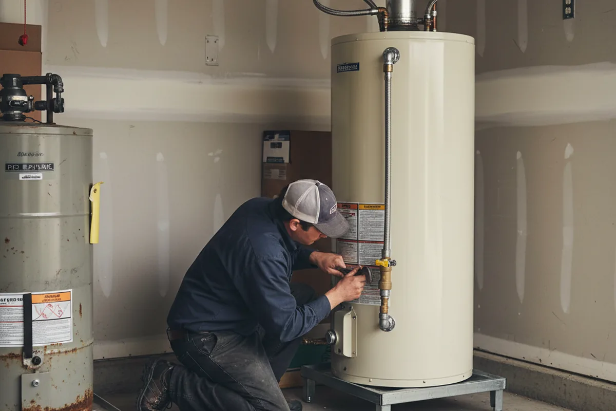 Water heater and shutoff valve replacement in Magnetic Springs